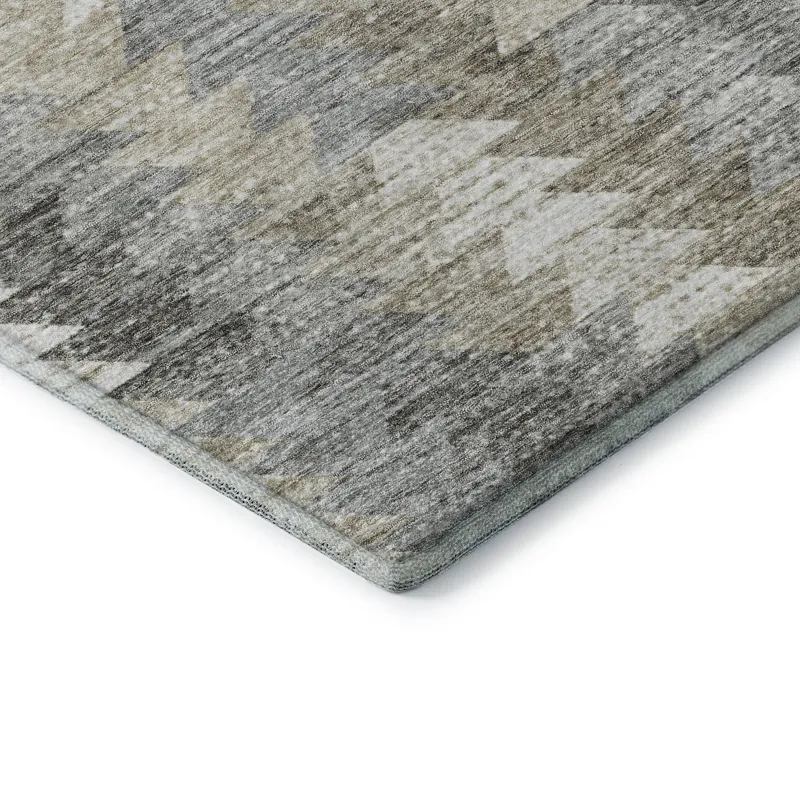 Luxury Washable Trevi Taupe 2\'3\" x 7\'6\" Runner Rug