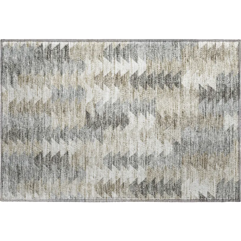 Luxury Washable Trevi Taupe 1\'8\" x 2\'6\" Rug