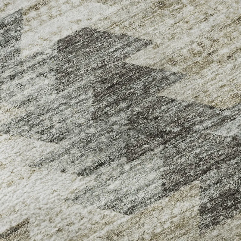 Luxury Washable Trevi Taupe 2\'3\" x 7\'6\" Runner Rug