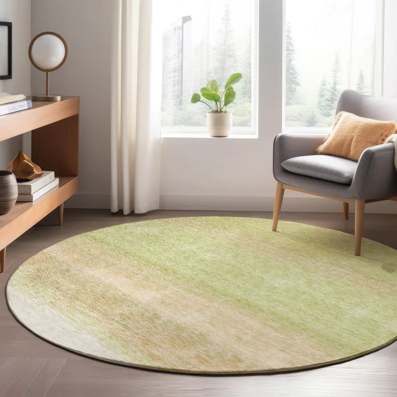 Luxury Washable Trevi Aloe 8\' x 8\' Round Rug