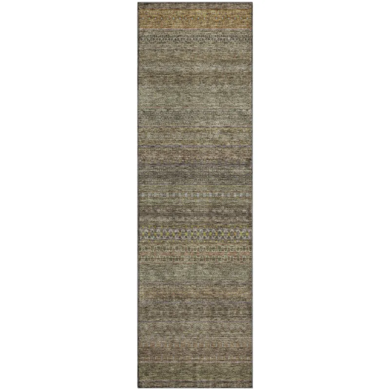 Luxury Washable Trevi Khaki 2\'3\" x 7\'6\" Runner Rug