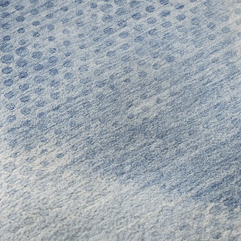 Luxury Washable Trevi Blue 2\'3\" x 7\'6\" Runner Rug