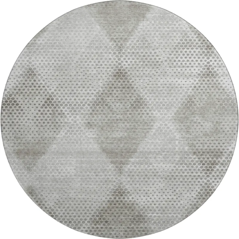 Luxury Washable Trevi Gray 8\' x 8\' Round Rug