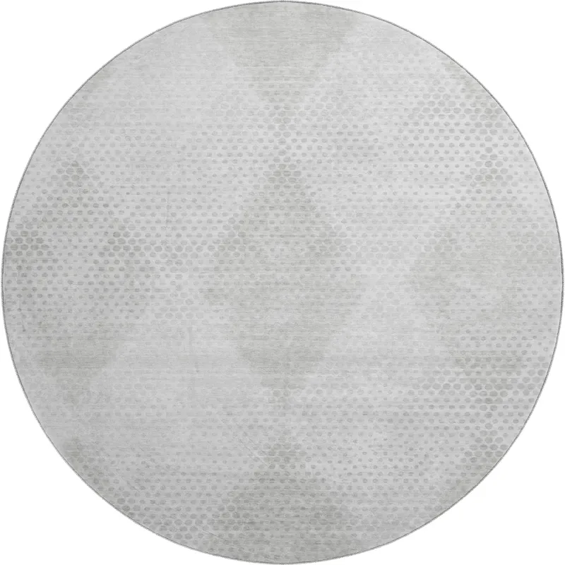 Luxury Washable Trevi Ivory 8\' x 8\' Round Rug