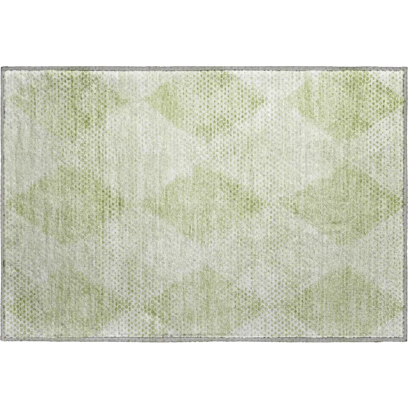 Luxury Washable Trevi Mint 1\'8\" x 2\'6\" Rug