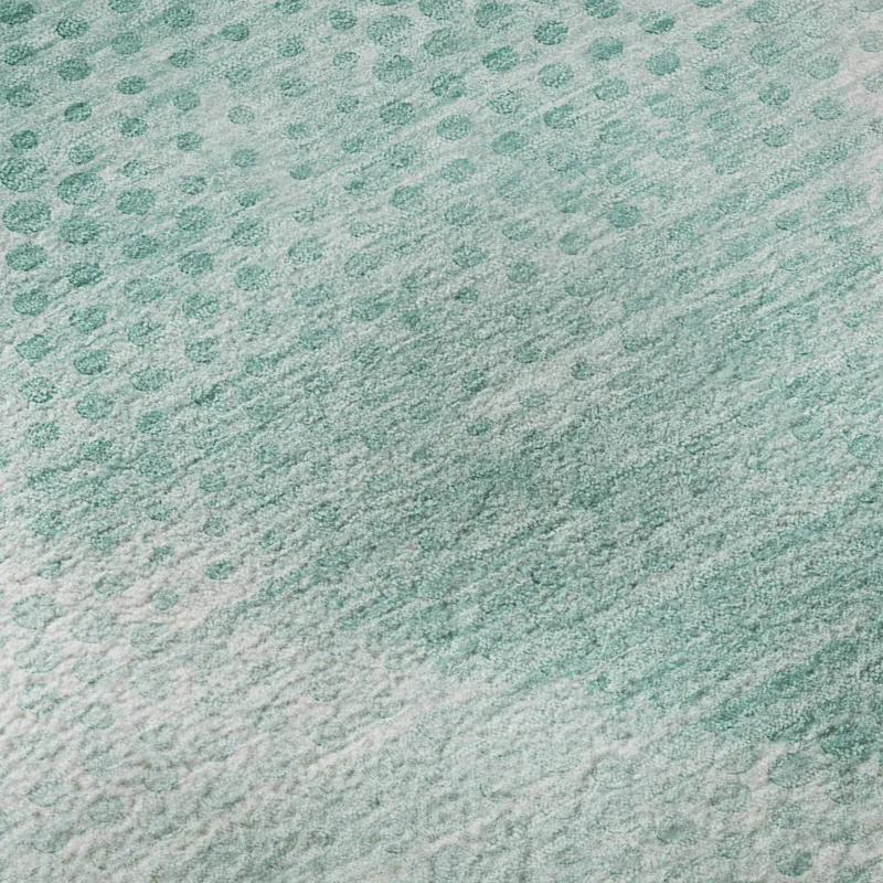 Luxury Washable Trevi Teal 2\'3\" x 7\'6\" Runner Rug