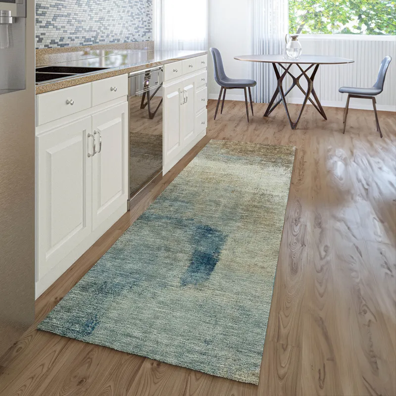 Luxury Washable Trevi Taupe 2\'3\" x 7\'6\" Runner Rug