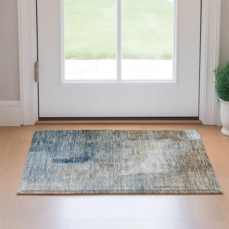 Luxury Washable Trevi Taupe 1\'8\" x 2\'6\" Rug
