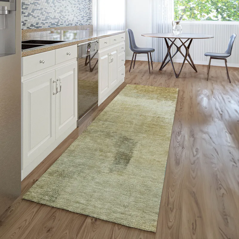 Luxury Washable Trevi Wheat 2\'3\" x 7\'6\" Runner Rug