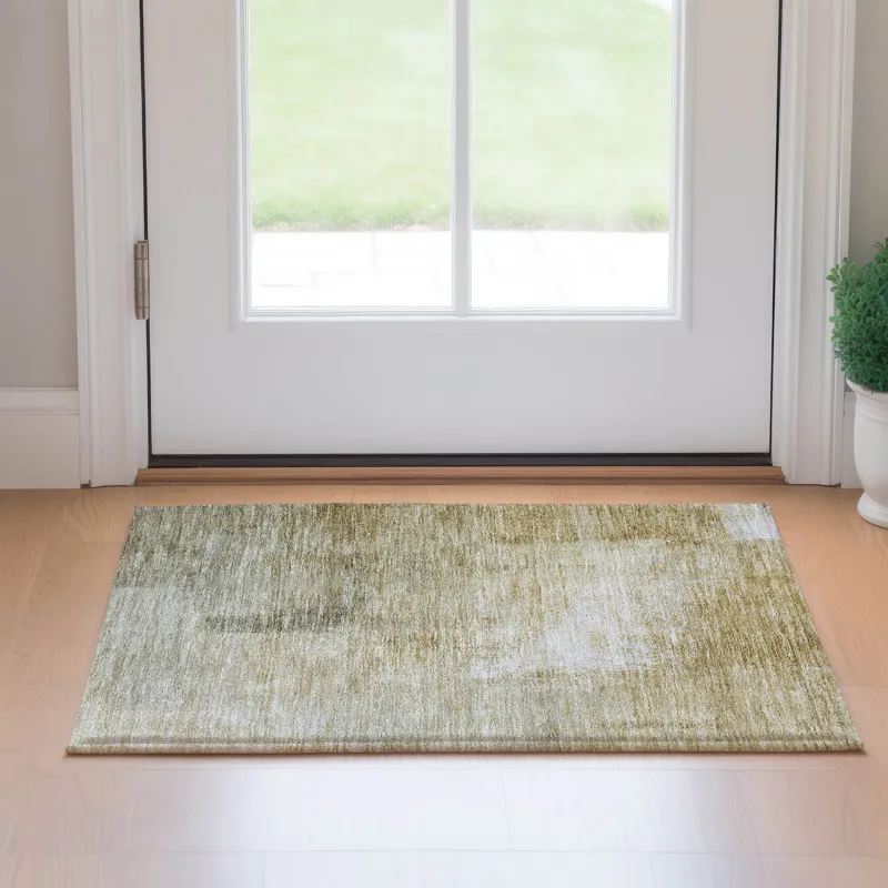 Luxury Washable Trevi Wheat 1\'8\" x 2\'6\" Rug