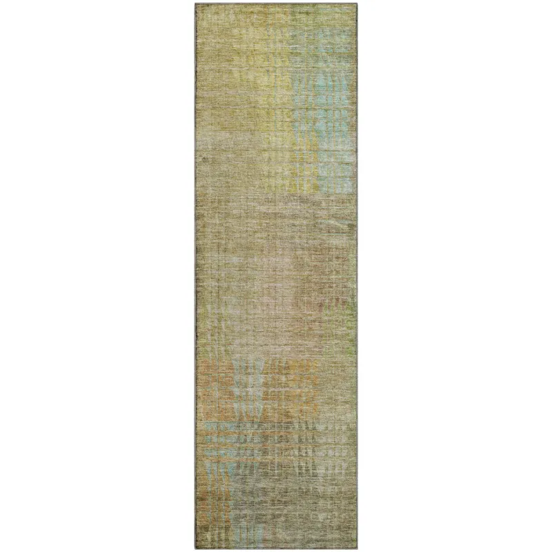 Luxury Washable Trevi Beige 2\'3\" x 7\'6\" Runner Rug