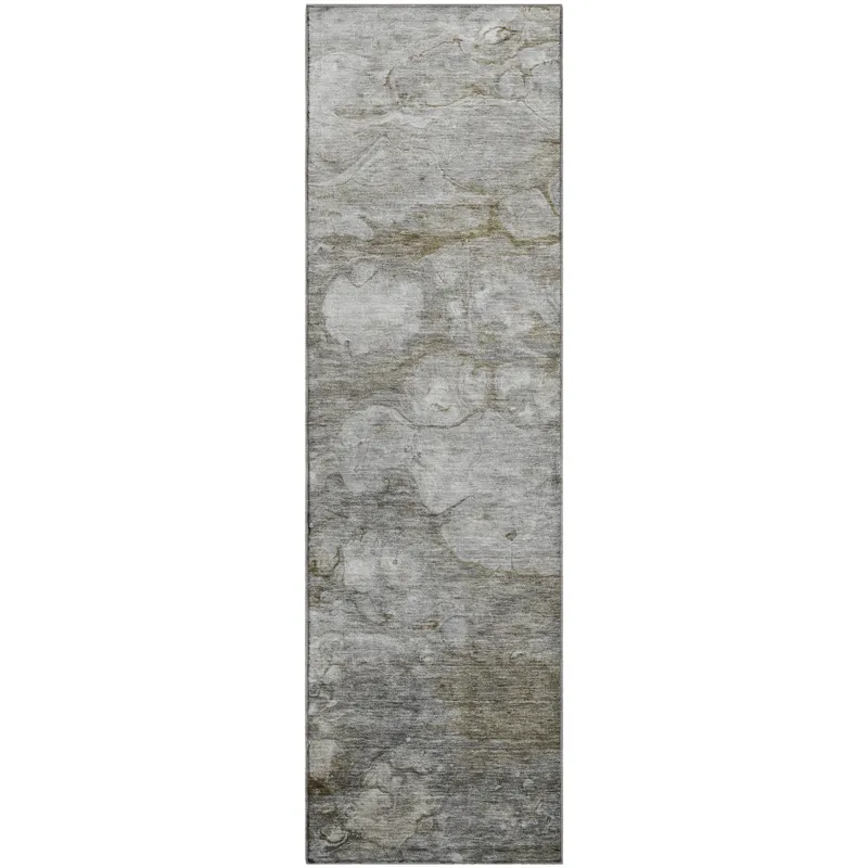 Luxury Washable Trevi Taupe 2\'3\" x 7\'6\" Runner Rug