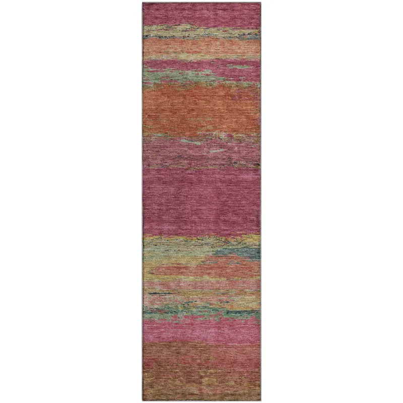Luxury Washable Trevi Blush 2\'3\" x 7\'6\" Runner Rug
