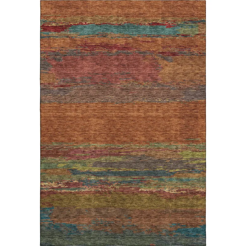 Luxury Washable Trevi Terracotta 3\' x 5\' Rug