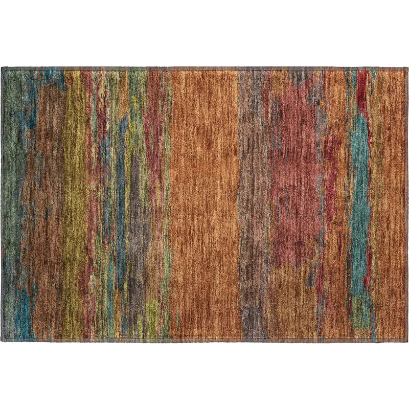 Luxury Washable Trevi Terracotta 1\'8\" x 2\'6\" Rug