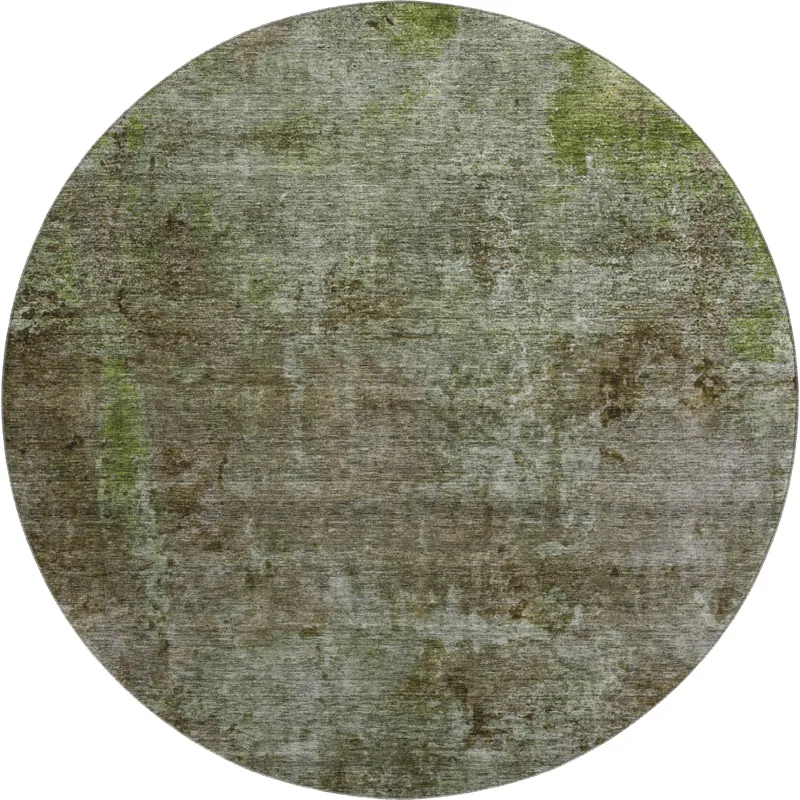 Luxury Washable Trevi Mocha 8\' x 8\' Round Rug