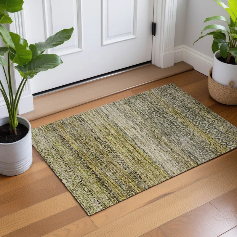 Machine Washable Vico Aloe 1\'8\" x 2\'6\" Rug