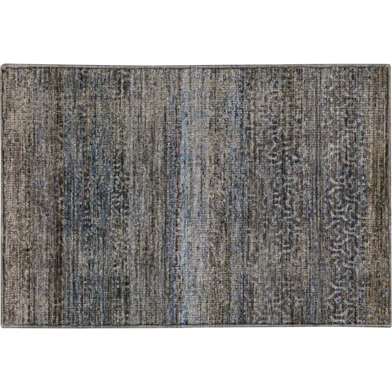 Machine Washable Vico Blue 1\'8\" x 2\'6\" Rug