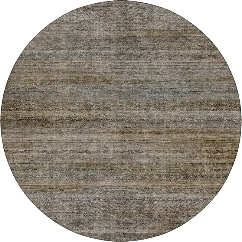 Machine Washable Vico Taupe 8\' x 8\' Round Rug