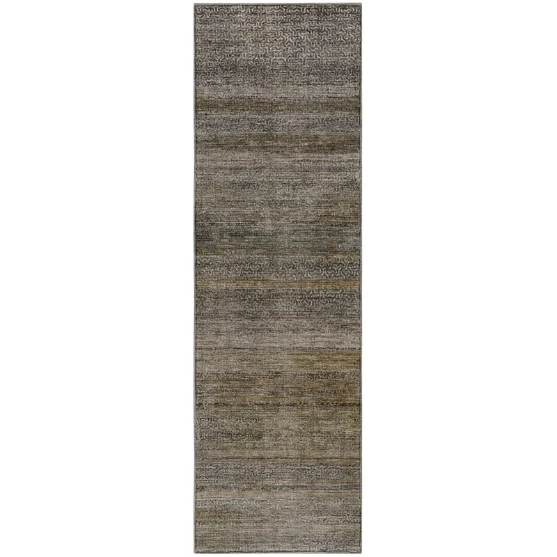 Machine Washable Vico Taupe 2\'3\" x 7\'6\" Runner Rug