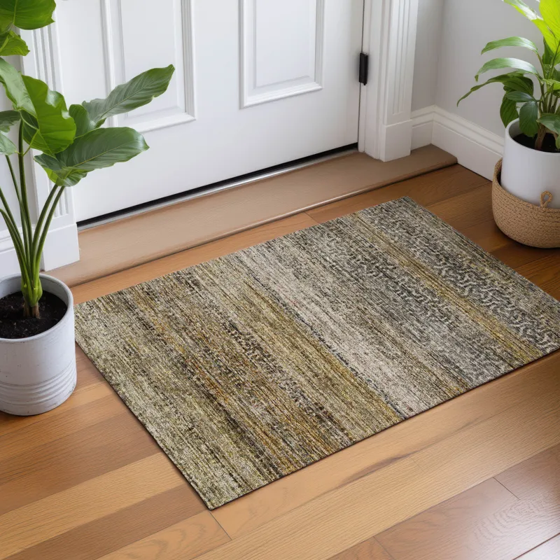 Machine Washable Vico Taupe 1\'8\" x 2\'6\" Rug