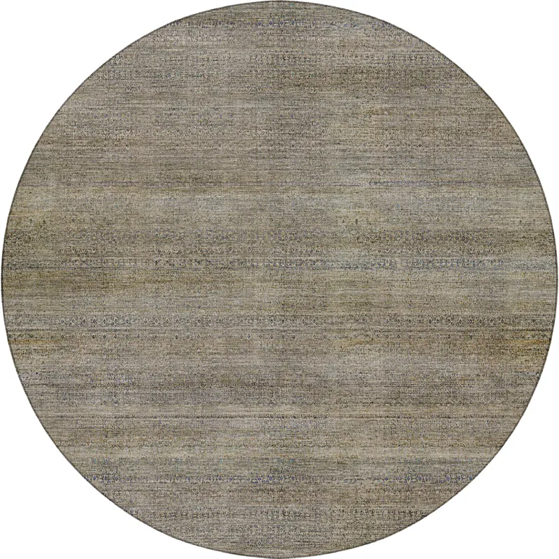 Machine Washable Vico Taupe 8\' x 8\' Round Rug