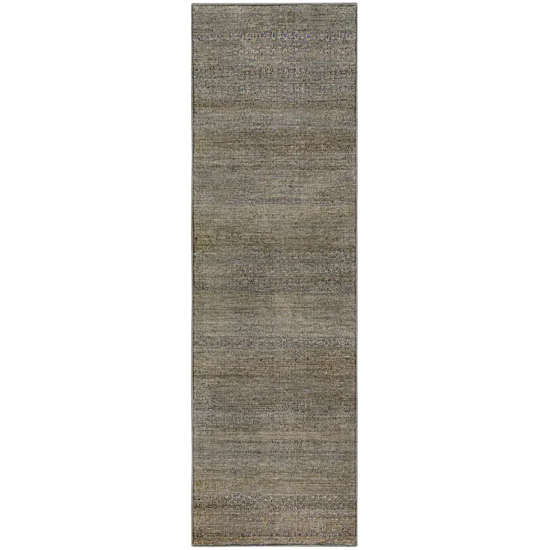 Machine Washable Vico Taupe 2\'3\" x 7\'6\" Runner Rug