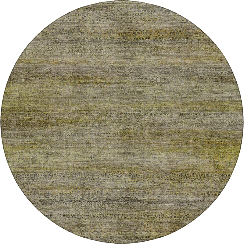 Machine Washable Vico Aloe 8\' x 8\' Round Rug
