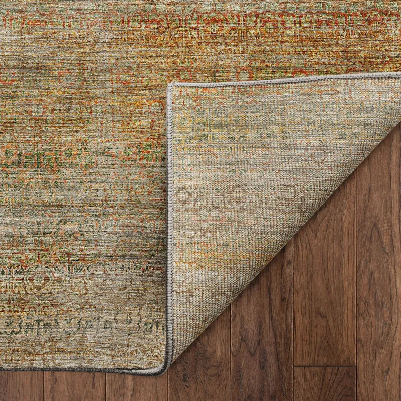 Machine Washable Vico Khaki 6\'6\" x 9\'6\" Rug