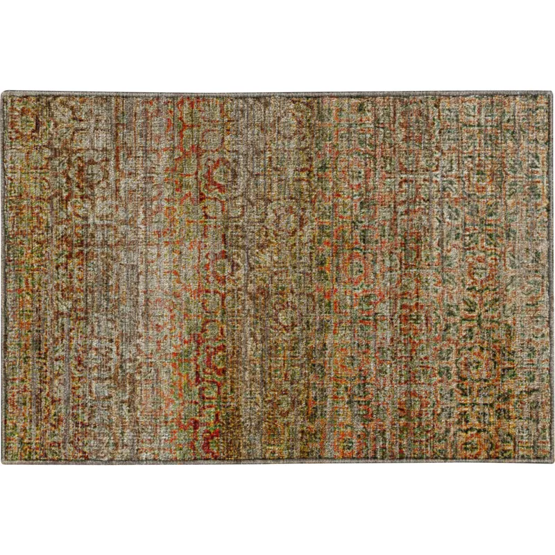 Machine Washable Vico Khaki 1\'8\" x 2\'6\" Rug