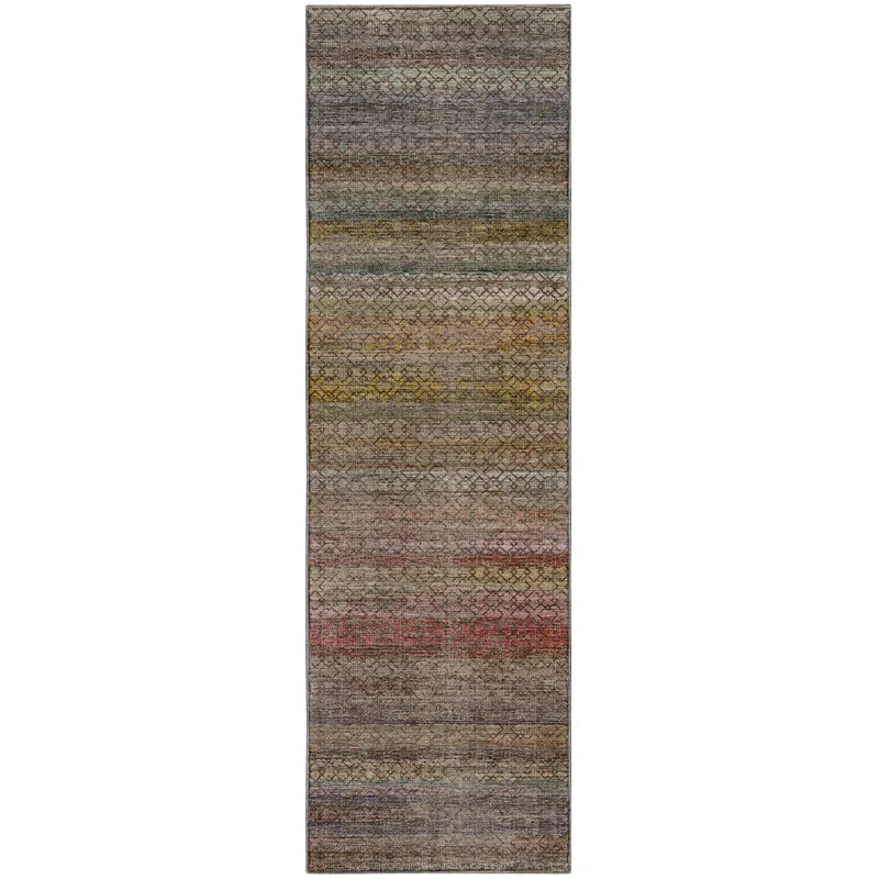 Machine Washable Vico Chocolate 2\'3\" x 7\'6\" Runner Rug