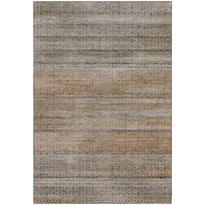 Machine Washable Vico Khaki 3\' x 5\' Rug