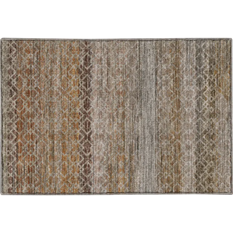 Machine Washable Vico Khaki 1\'8\" x 2\'6\" Rug