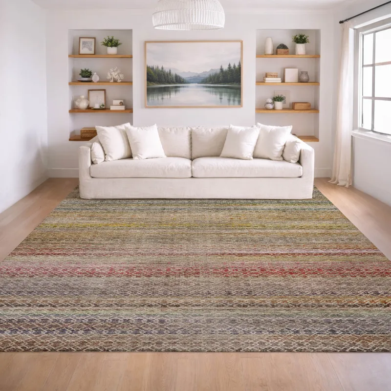 Machine Washable Vico Multi 9\' x 12\' Rug