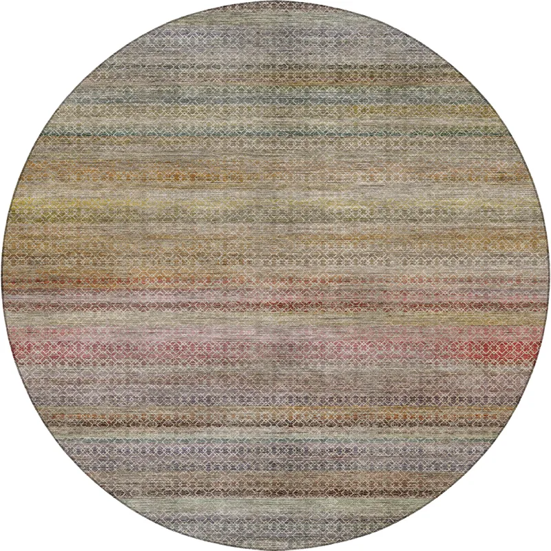 Machine Washable Vico Multi 8\' x 8\' Round Rug