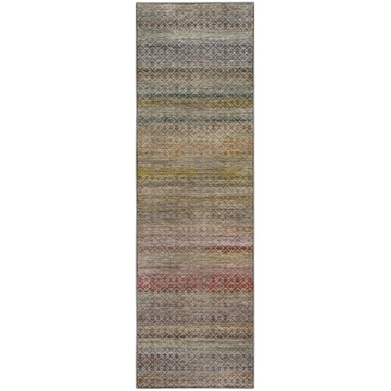 Machine Washable Vico Multi 2\'3\" x 7\'6\" Runner Rug