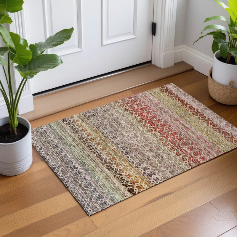 Machine Washable Vico Multi 1\'8\" x 2\'6\" Rug