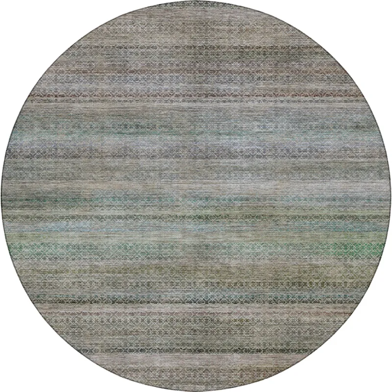Machine Washable Vico Sky 8\' x 8\' Round Rug