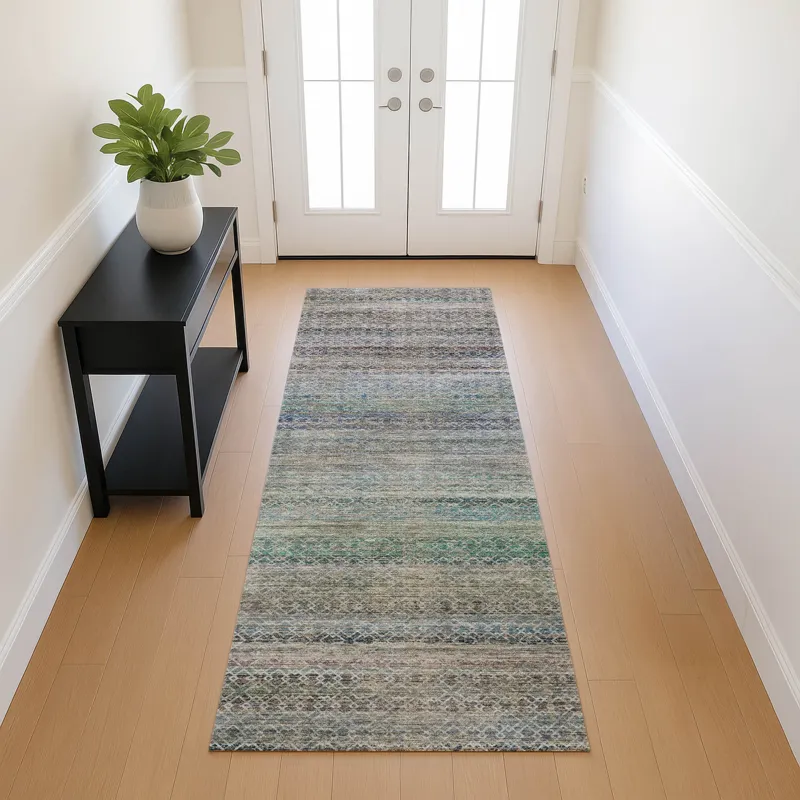 Machine Washable Vico Sky 2\'3\" x 7\'6\" Runner Rug
