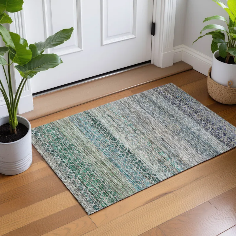 Machine Washable Vico Sky 1\'8\" x 2\'6\" Rug