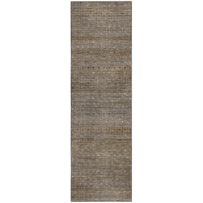 Machine Washable Vico Beige 2\'3\" x 7\'6\" Runner Rug