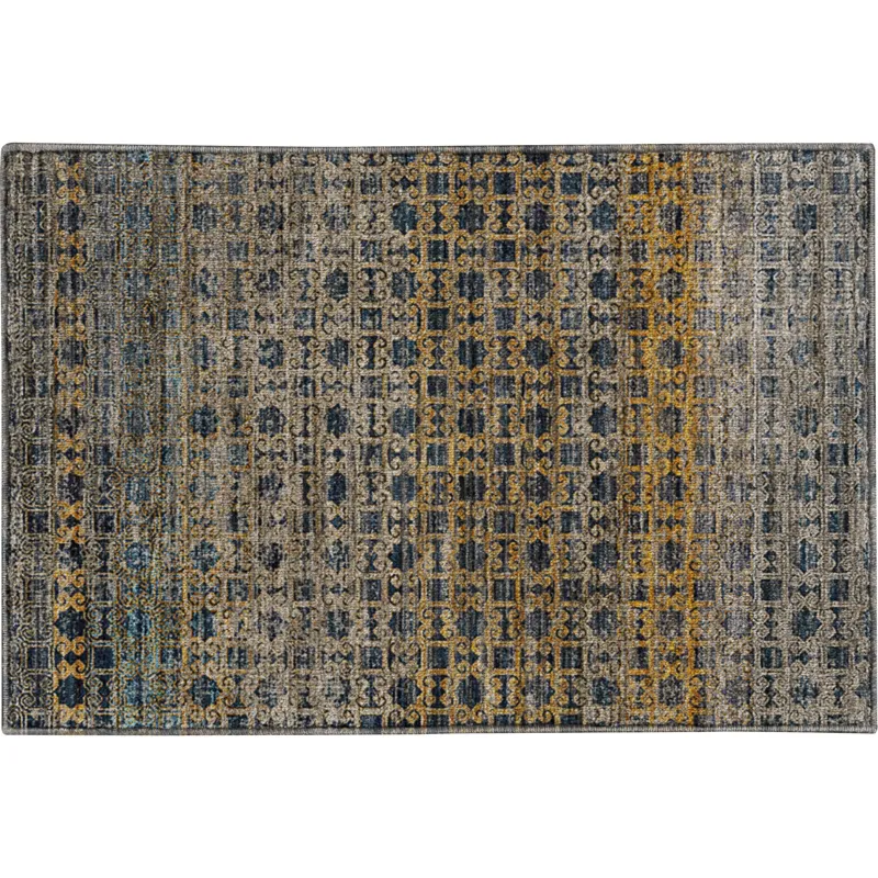 Machine Washable Vico Navy 1\'8\" x 2\'6\" Rug