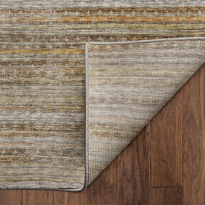 Machine Washable Vico Chocolate 1\'8\" x 2\'6\" Rug