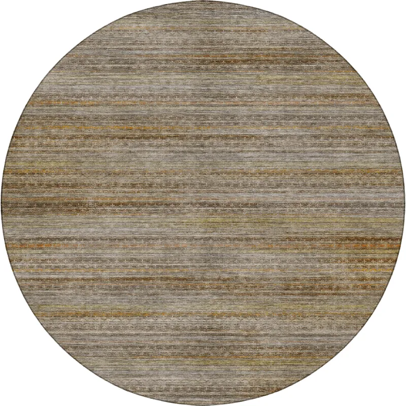 Machine Washable Vico Chocolate 8\' x 8\' Round Rug