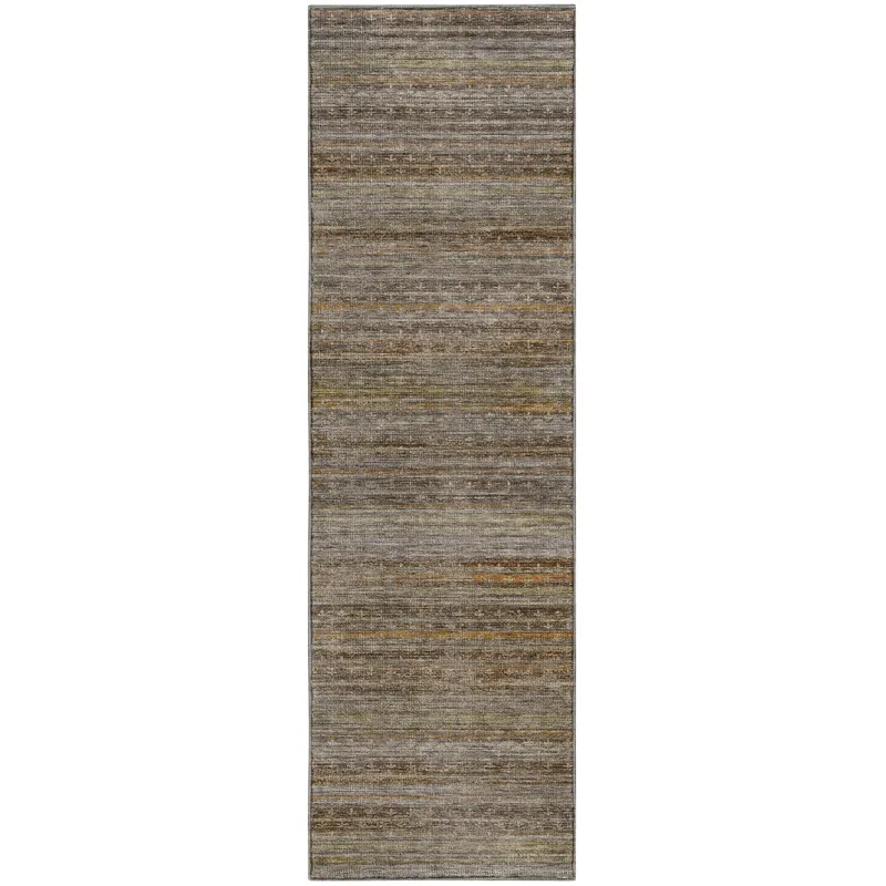 Machine Washable Vico Chocolate 2\'3\" x 7\'6\" Runner Rug