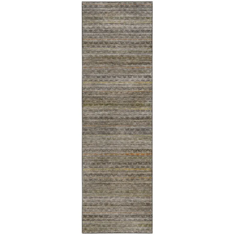 Machine Washable Vico Gray 2\'3\" x 7\'6\" Runner Rug