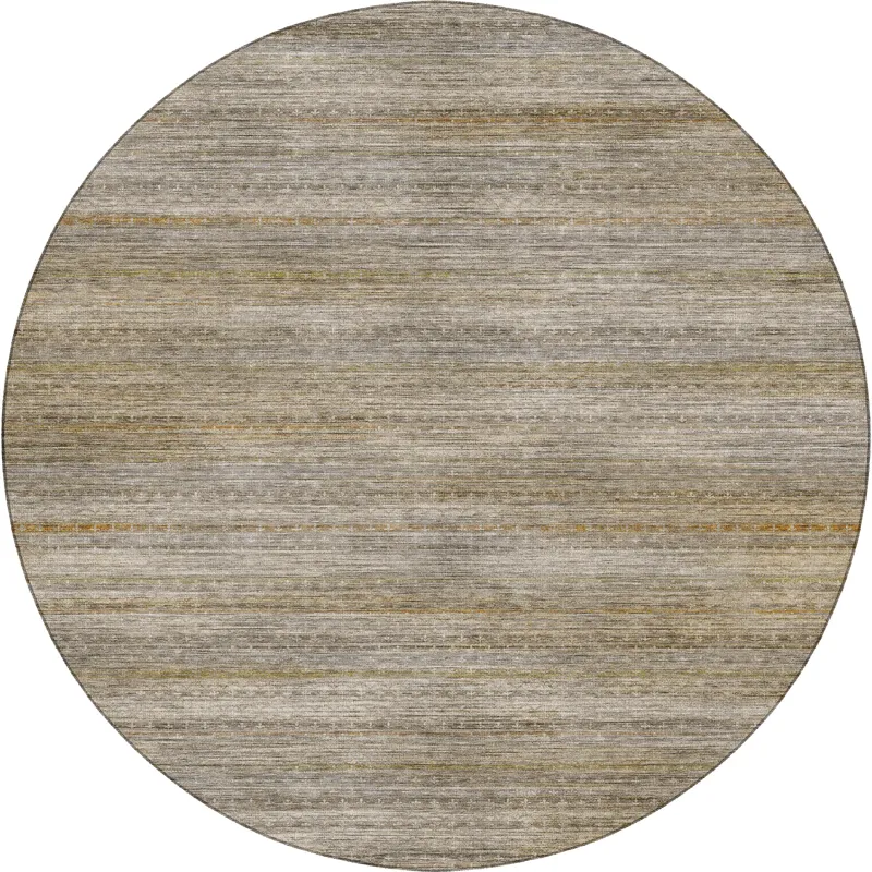 Machine Washable Vico Ivory 8\' x 8\' Round Rug