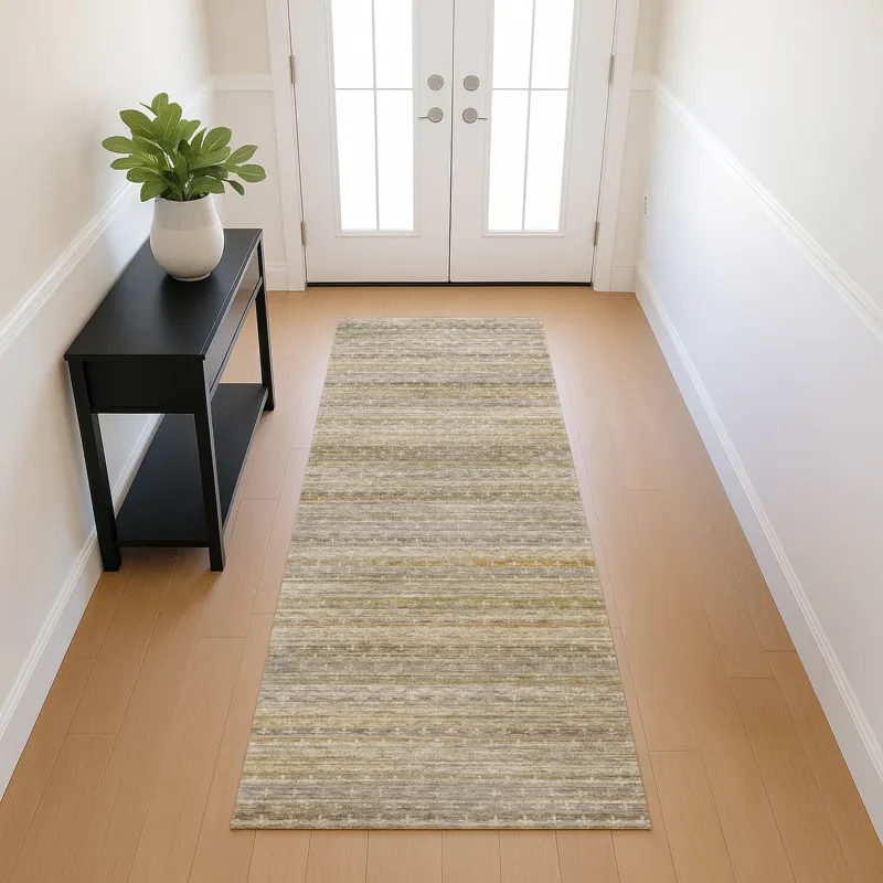 Machine Washable Vico Ivory 2\'3\" x 7\'6\" Runner Rug