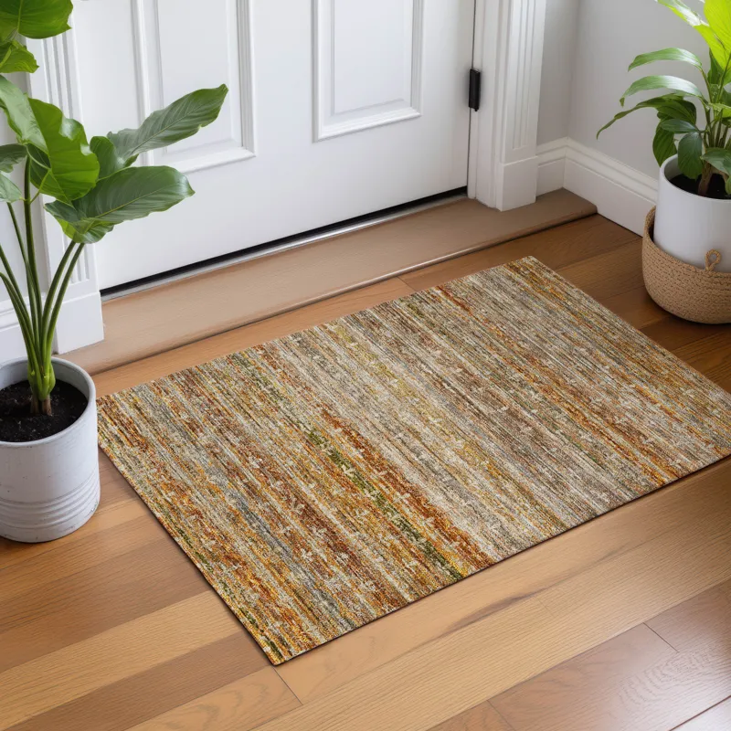 Machine Washable Vico Paprika 1\'8\" x 2\'6\" Rug