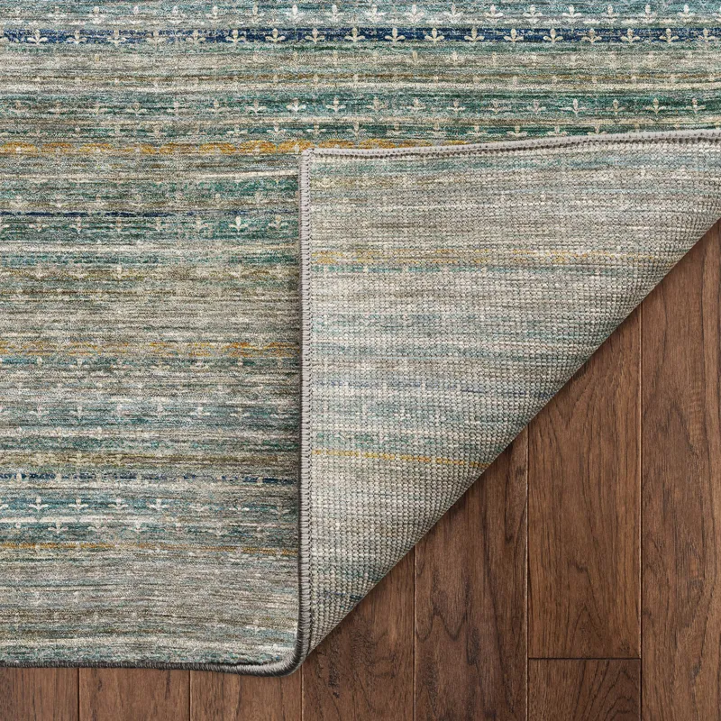 Machine Washable Vico Teal 10\' x 14\' Rug
